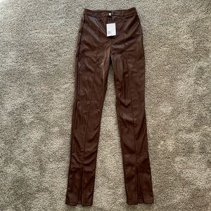 Forever 21 Brown Leather Pants Size Small New With Tags